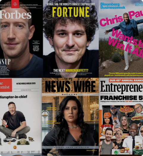 A selection of national business and consumer magazine covers